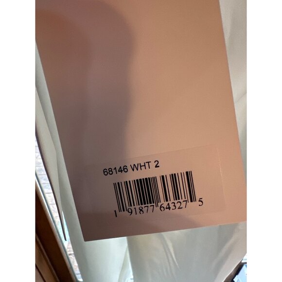 Mac Duggal Strapless Jumpsuit With Feather Trim Size 2 White Crepe Polyester Sle - Picture 8 of 10